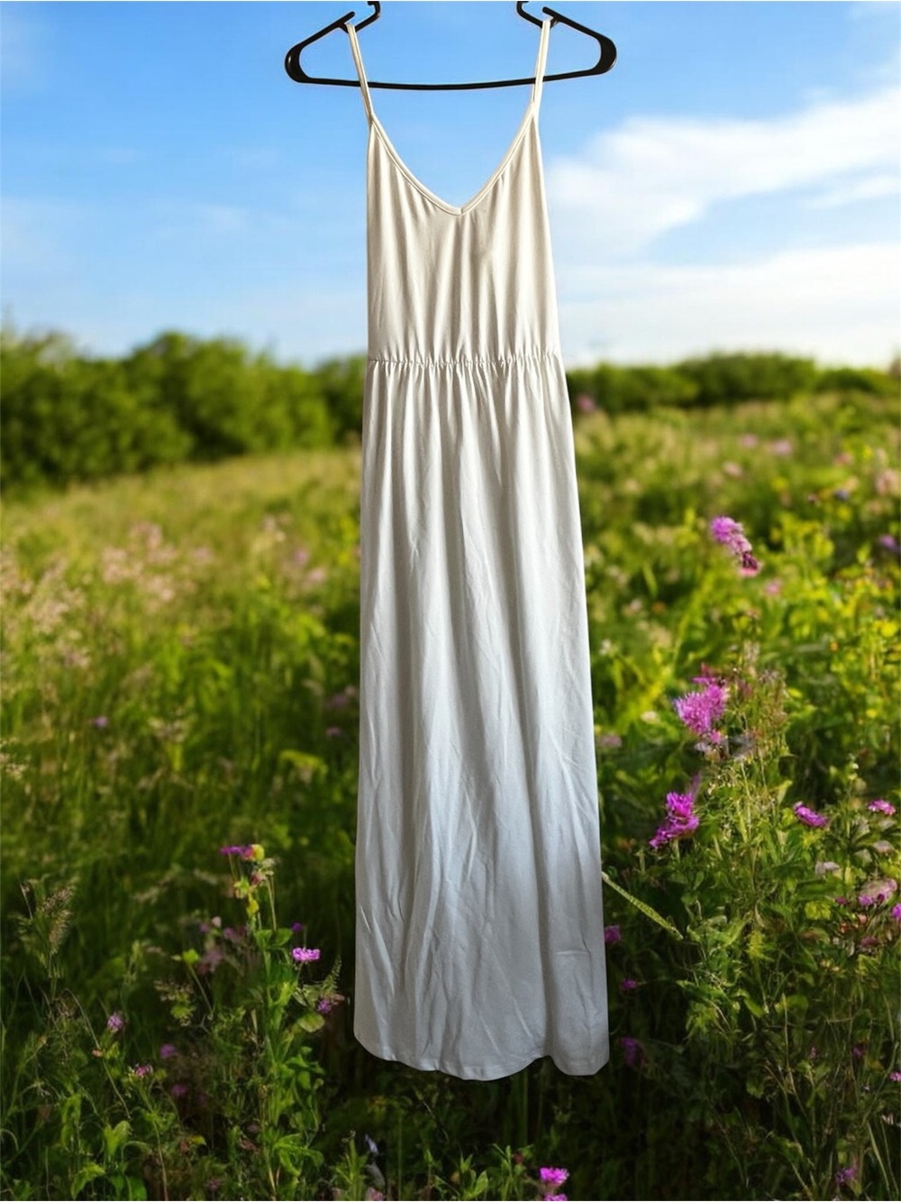 SHEIN White Spaghetti-Strap Maxi Dress